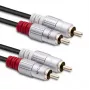 Qoltec 2x RCA spraudnis – 2x RCA spraudnis audio kabelis, 0,5 m, melns (52335)