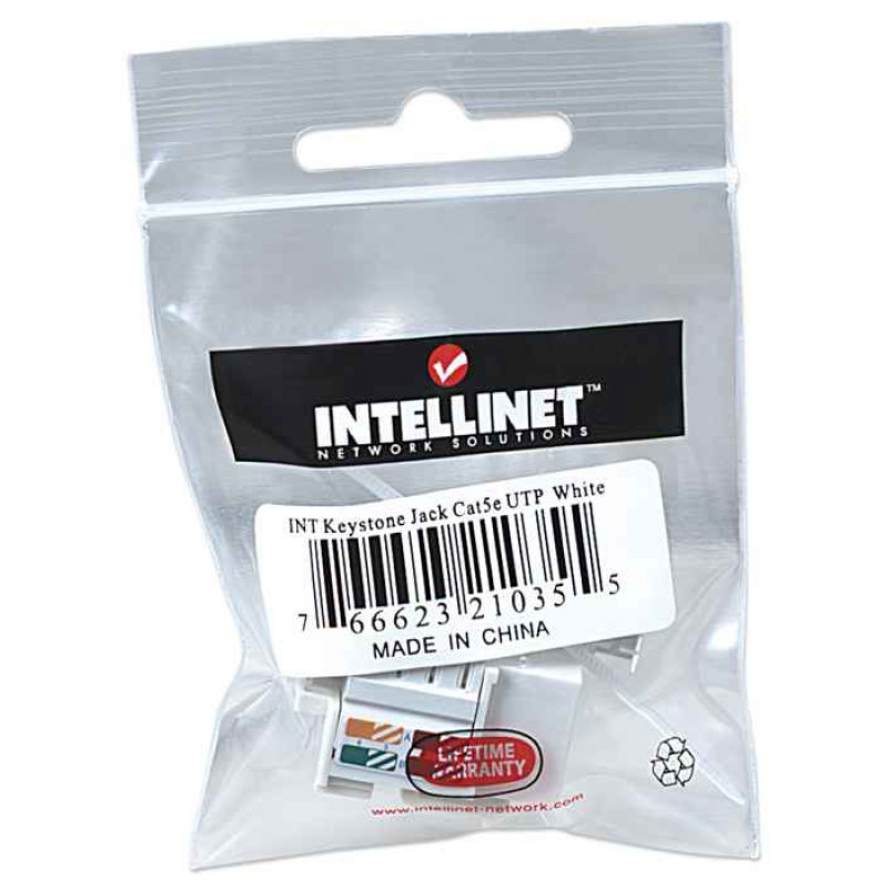 Intellinet 210355 Keystone modulis RJ45 UTP Cat5e, Punch-Down, balts