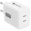 Forcell F-Energy GaN III Crystal Color VT-60 60W PD QC 4.0 2x USB-C sienas lādētājs balts + kabelis