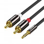 UGREEN AV116 RCA uz AUX 3,5 mm audio kabelis 1 m - melns