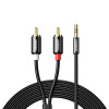 UGREEN AV116 RCA uz AUX 3,5 mm audio kabelis 1 m - melns