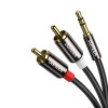 UGREEN AV116 RCA uz AUX 3,5 mm audio kabelis 1 m - melns