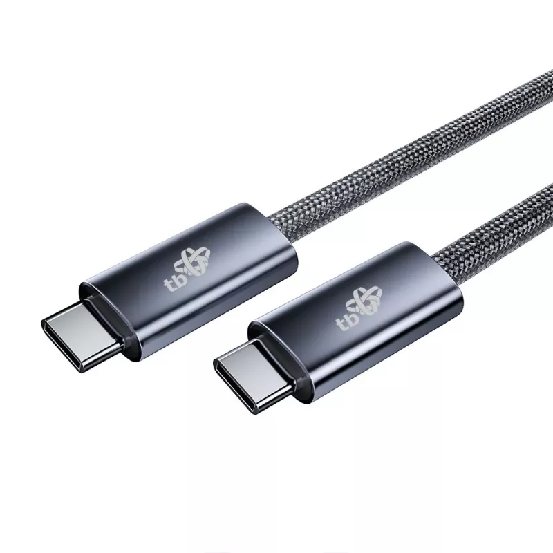 TB pīts USB 3.2 Gen 1 kabelis USB-C uz USB-C, 1 m, 100 W, melns