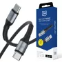 3mk Hyper Cable N-Series USB-C uz USB-C, 0,5 m, 60 W, PD 3.0, QC 3.0, melns