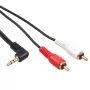 Maclean MCTV-824 audio kabelis 3,5 mm mini jack – 2x RCA, 1 m, melns