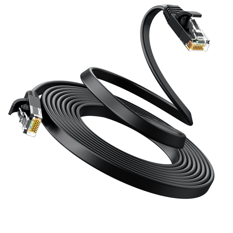 Ugreen plakans Cat6 U/UTP savienojuma kabelis RJ45, 0,5 m, melns