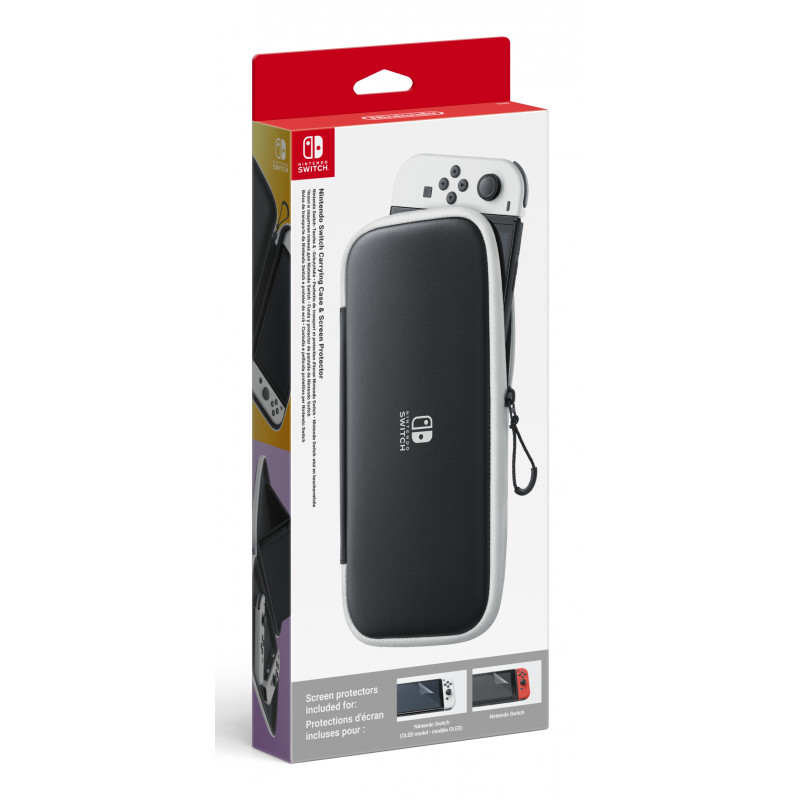 Nintendo Switch maciņš un ekrāna aizsargplēve (melns/balts)