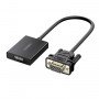 UGREEN CM513 VGA uz HDMI pārveidotājs, vīrišķais uz sievišķo, 1080p Full HD, melns
