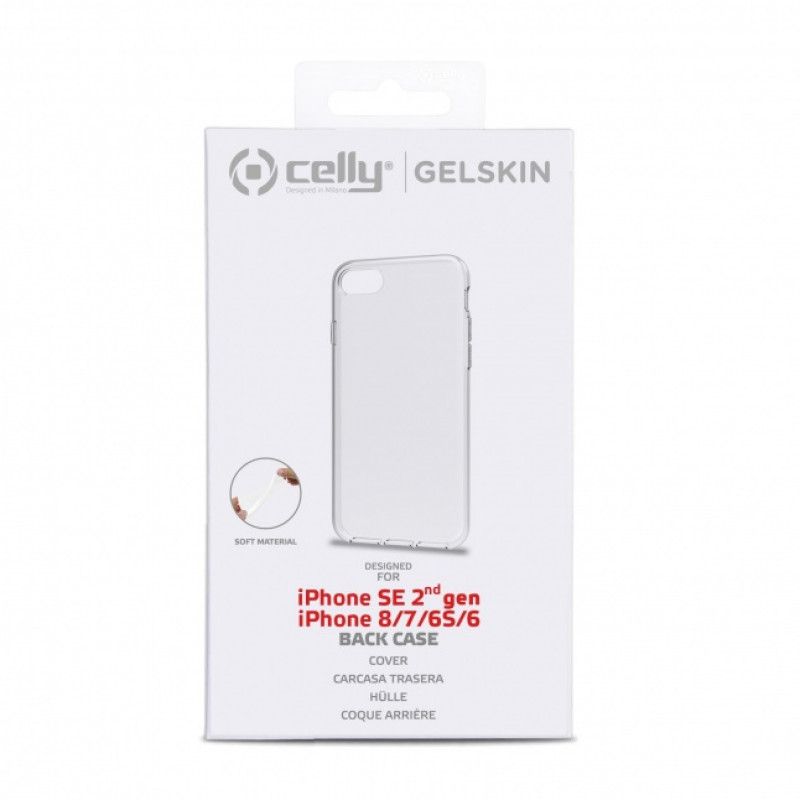 CELLY Gelskin aizmugurējais vāciņš iPhone SE 2022 / iPhone SE 2020/8/7/6s/6, caurspīdīgs