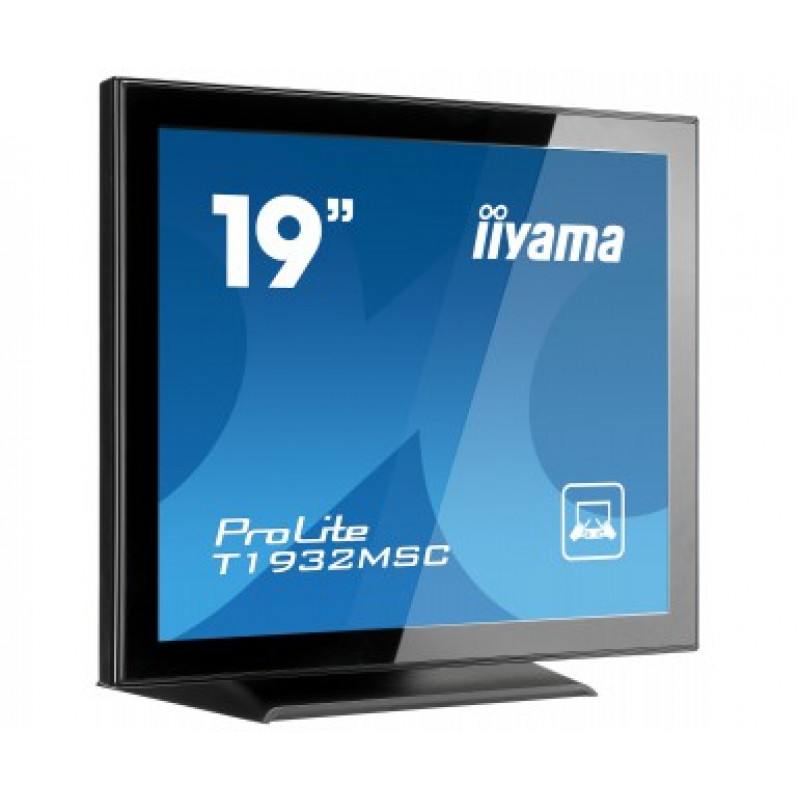iiyama ProLite T1932MSC-B2X 19 inch (48,3 cm) projektīvi kapacitatīvais 10 punktu skārienmonitors, 5:4, 1280x1024, DVI, VGA, melns