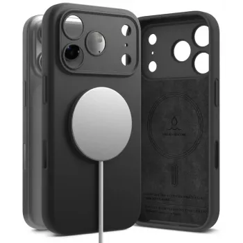 Ringke silikona magnētiskais MagSafe futrālis iPhone 18 Pro Max, melns