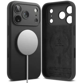 Ringke silikona magnētiskais MagSafe futrālis iPhone 18 Pro Max, melns