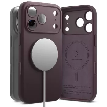 Ringke silikona magnētiskais MagSafe futrālis iPhone 18 Pro Max, bordo