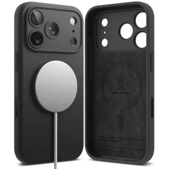Ringke Silicone Magnetic MagSafe vāciņš iPhone 18 Pro, melns