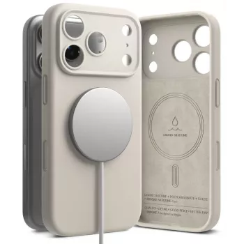 Ringke Silicone Magnetic MagSafe vāciņš iPhone 18 Pro, Stone
