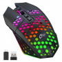 GameBox spēļu pele RGB 2.4GHz bezvadu ar dobju korpusu + USB uzlāde 1600 DPI melna
