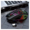 GameBox spēļu pele RGB 2.4GHz bezvadu ar dobju korpusu + USB uzlāde 1600 DPI melna