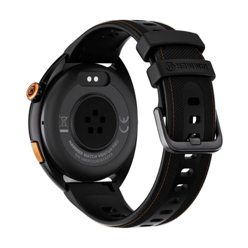 Hammer Ventus PRO viedpulkstenis, GPS, 1,43 inch AMOLED, ūdensizturīgs, melns