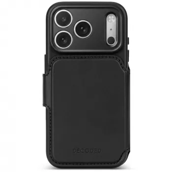 Decoded Leather Detachable Wallet ādas maciņš iPhone 18 Pro / 17 Pro, MagSafe, melns
