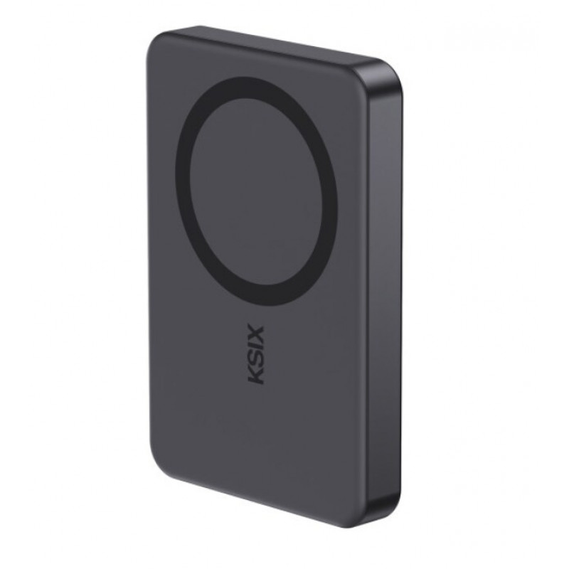 Ksix Powerbank Magslim 10000 mAh magnētiskais 15W USB-C PD 20W digitālais displejs melns