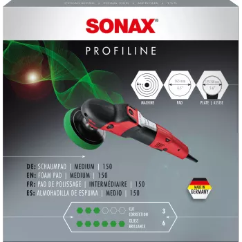 SONAX PROFILINE 150 putu pulēšanas uzliktnis, vidējs, zaļš