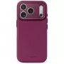 Decoded Leather Backcover - ādas apvalks iPhone 18 Pro / 17 Pro, saderīgs ar MagSafe (aubergine)