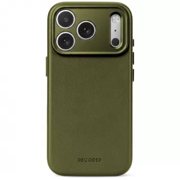 Decoded Leather Backcover - ādas apvalks iPhone 18 Pro Max / 17 Pro Max saderīgs ar MagSafe (sūnu zaļš)