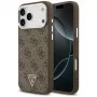 Guess 4G Triangle Logo MagSafe vāciņš iPhone 18 Pro Max / 17 Pro Max, brūns/sudraba