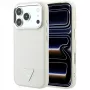 Guess Grained Triangle Logo MagSafe vāciņš iPhone 18 Pro Max / 17 Pro Max, bēšā