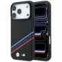 BMW M Quadrille Kevlar Print Tricolor Lines & Metal Logo MagSafe maciņš iPhone 18 Pro Max / 17 Pro Max, melns