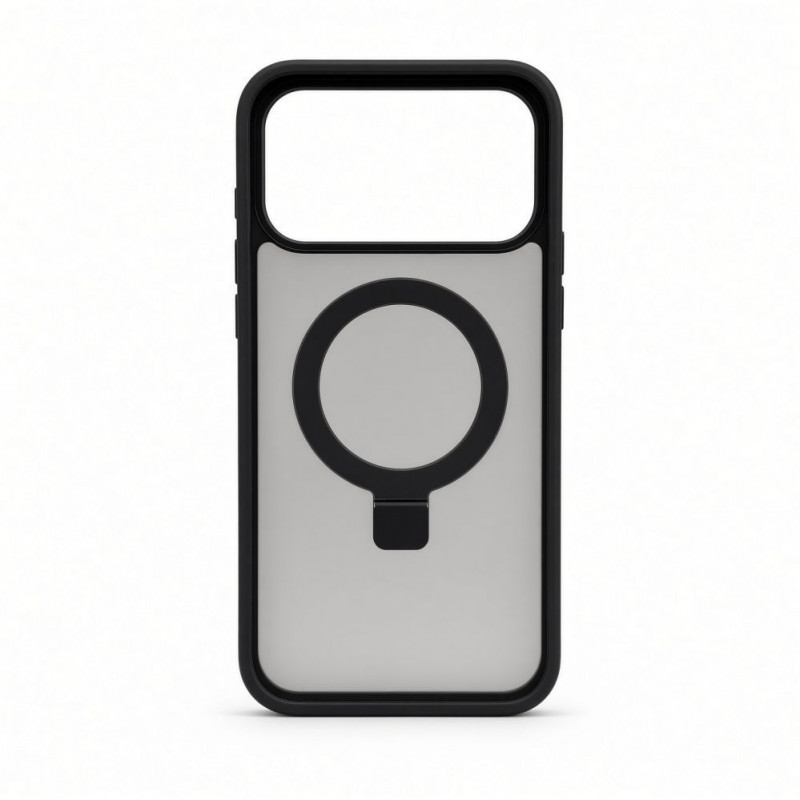 Evelatus Shield vāciņš ar MagSafe un statīvu Apple iPhone 18 Pro Max, matēts gredzens, melns