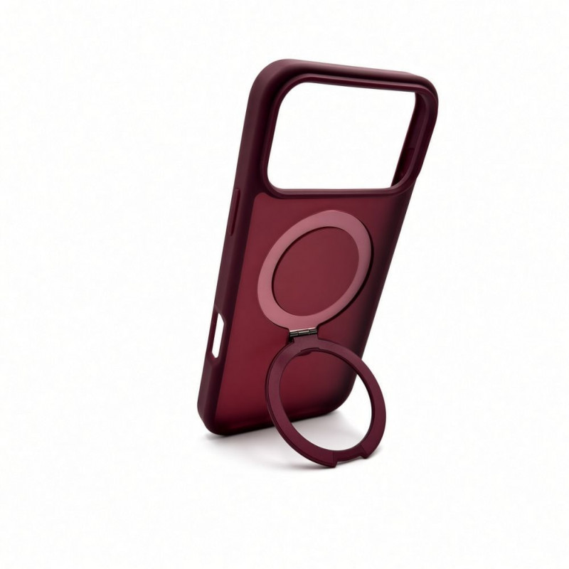 Evelatus Shield vāciņš ar MagSafe un statīvu Apple iPhone 18 Pro Max, matēts gredzens, bordo