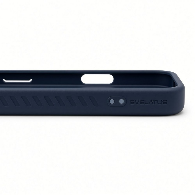 Evelatus gumijas pārklājuma MagSafe maciņš ar statīvu Apple iPhone 18 Pro Max, tumši zilā krāsā