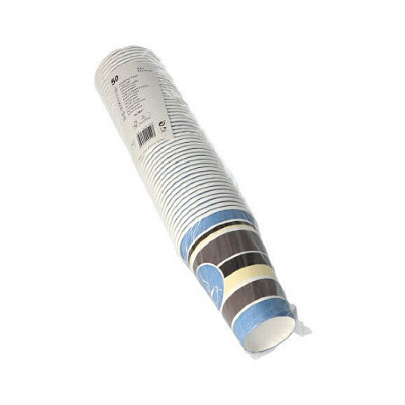 STARPAK vienreizlietojamie kafijas trauki 8 cm 0,3 l balti, sarkani, dzelteni, pelēki