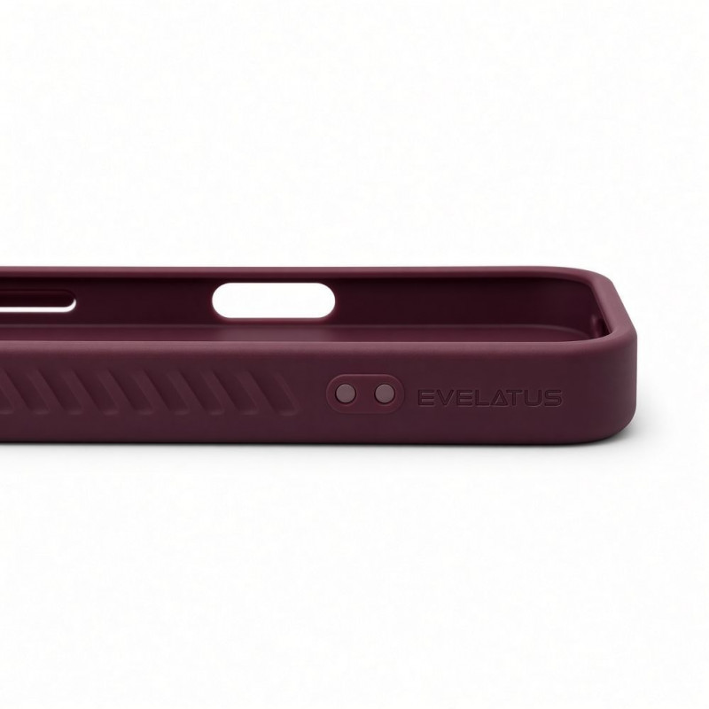 Evelatus gumijas pārklājuma MagSafe futrālis ar statīvu Apple iPhone 18 Pro, bordo