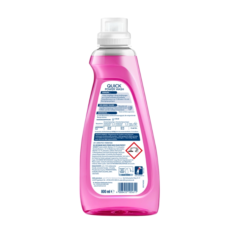 Dr.Beckmann Quick Power Wash Color Protect šķidrais veļas mazgāšanas līdzeklis, 800 ml