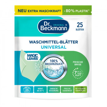 Dr.Beckmann Magic Leaves Spring Fresh veļas mazgāšanas līdzekļa loksnes, 25 gab.