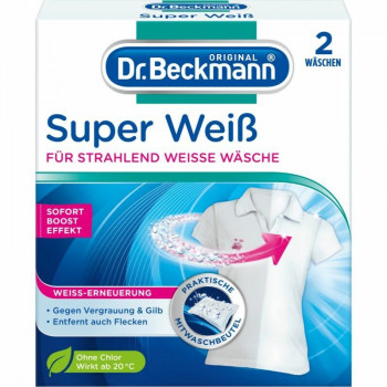 Dr. Beckmann “Super White” balinošais pulveris veļas mazgāšanai, 2 x 40 g