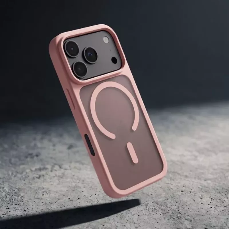 Crong Matte Magnetic MagSafe maciņš iPhone 18 Pro / 17 Pro, rozā
