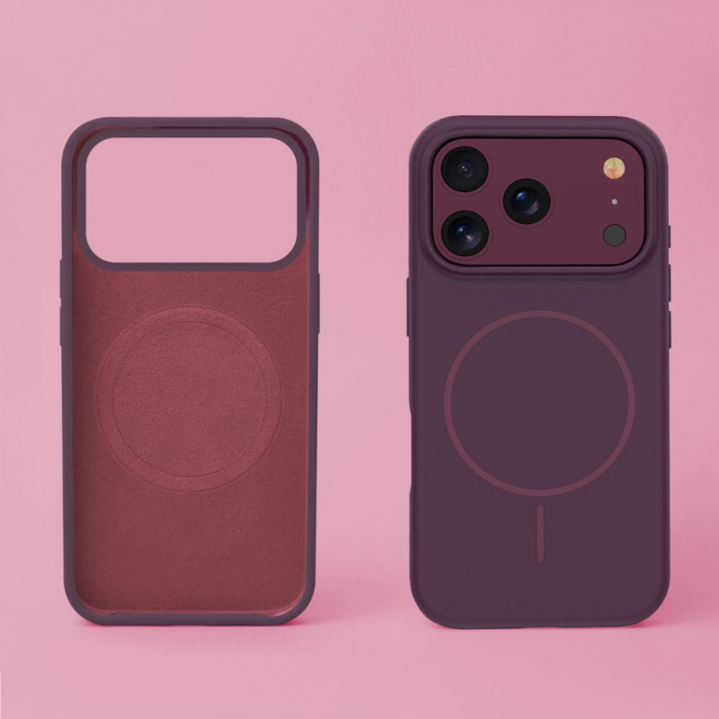TFO Silicone Thin Mag maciņš iPhone 17 Pro / iPhone 18 Pro 6.3 inch, tumšā ķiršu krāsā