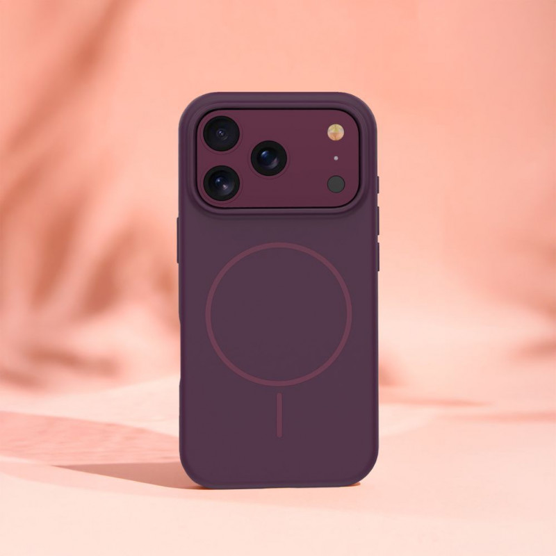 TFO Silicone Thin Mag maciņš iPhone 17 Pro Max / iPhone 18 Pro Max 6.9 inch, tumšā ķiršu krāsā