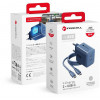 Forcell F-Energy GaN III VT-60 60W PD QC 4.0+ 2x USB-C sienas lādētājs tumši zils + USB-C kabelis