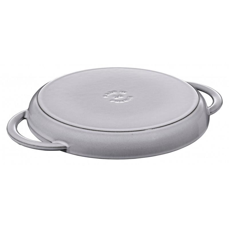 STAUB apaļa čuguna grila panna ar diviem rokturiem 40509-522-0 - grafīta 26 cm