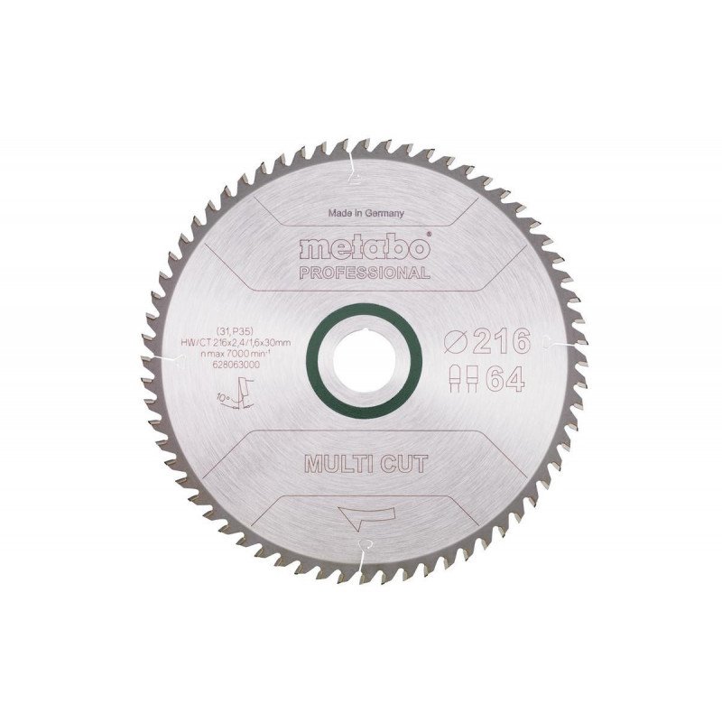 Metabo 628063000 ripzāģa asmens 21.6 cm 1 gab.