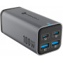 Forcell F-Energy GaN III VT-49 galda lādētājs, 2x USB-C + 2x USB-A, PD, QC 4.0, 100 W, pelēks