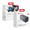Forcell F-Energy GaN III VT-49 galda lādētājs, 2x USB-C + 2x USB-A, PD, QC 4.0, 100 W, pelēks