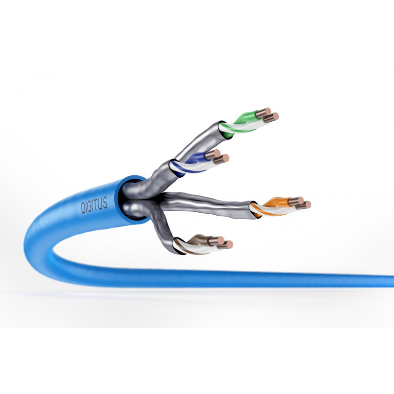 Digitus Cat6a U/FTP instalācijas kabelis, 100 m, zils, LSZH, simplex