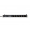 Digitus DN-95432 19 inch statīva PDU, 6x Schuko, 2 m kabelis, Schuko spraudnis, 16 A, pārsprieguma aizsardzība un filtrs