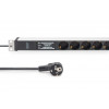 Digitus DN-95432 19 inch statīva PDU, 6x Schuko, 2 m kabelis, Schuko spraudnis, 16 A, pārsprieguma aizsardzība un filtrs