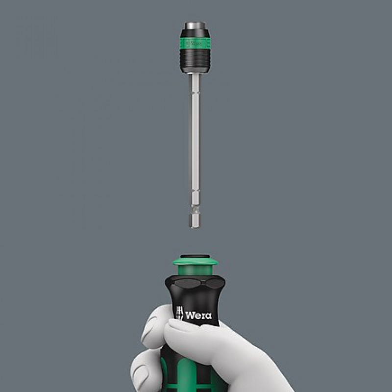 Wera skrūvgrieža rokturis ar 1/4 inch magnētisko uzgaļu turētāju + 6 uzgaļi